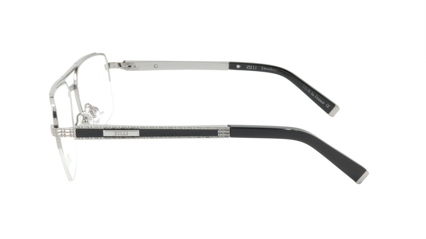 ZILLI Eyeglasses Frame Titanium Acetate Leather France Made ZI 60024 C05