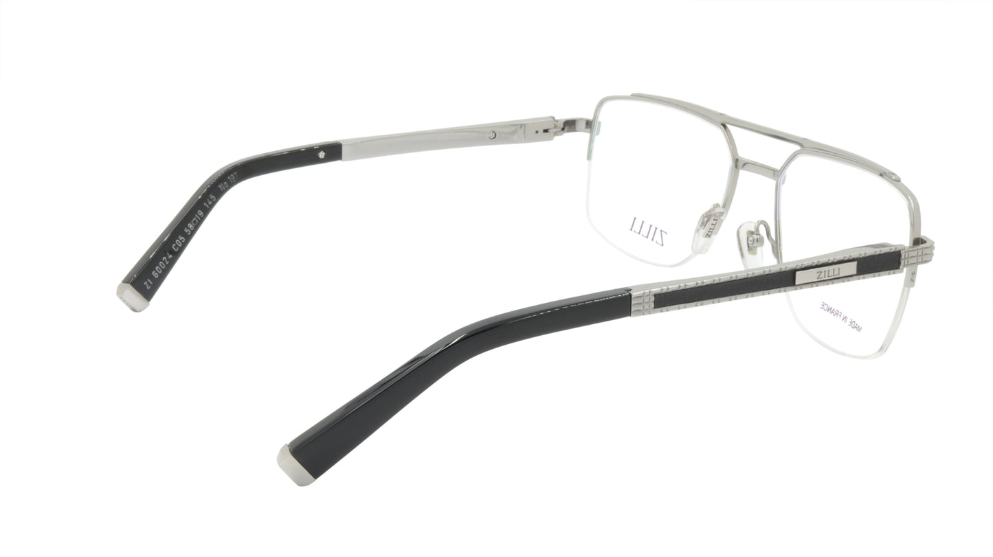 ZILLI Eyeglasses Frame Titanium Acetate Leather France Made ZI 60024 C05