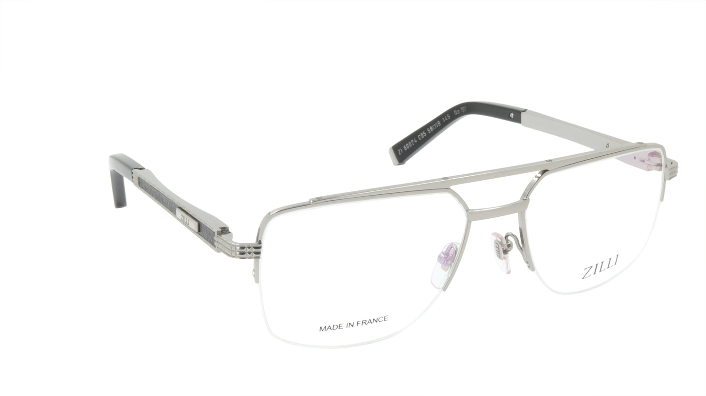 ZILLI Eyeglasses Frame Titanium Acetate Leather France Made ZI 60024 C05