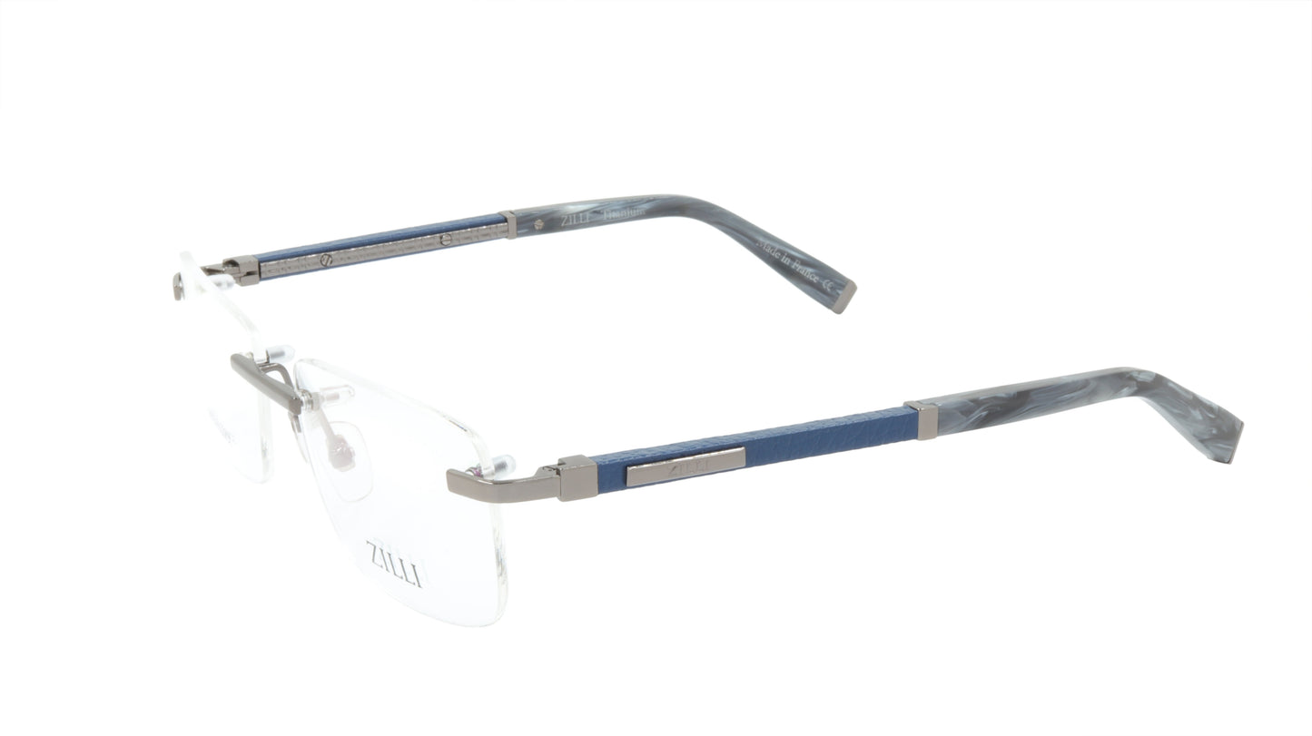 ZILLI Eyeglasses Frame Titanium Acetate Leather France Made ZI 60031 C07