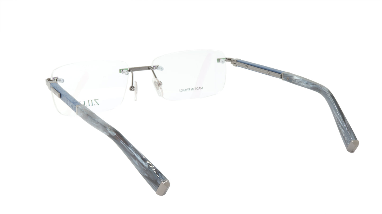 ZILLI Eyeglasses Frame Titanium Acetate Leather France Made ZI 60031 C07