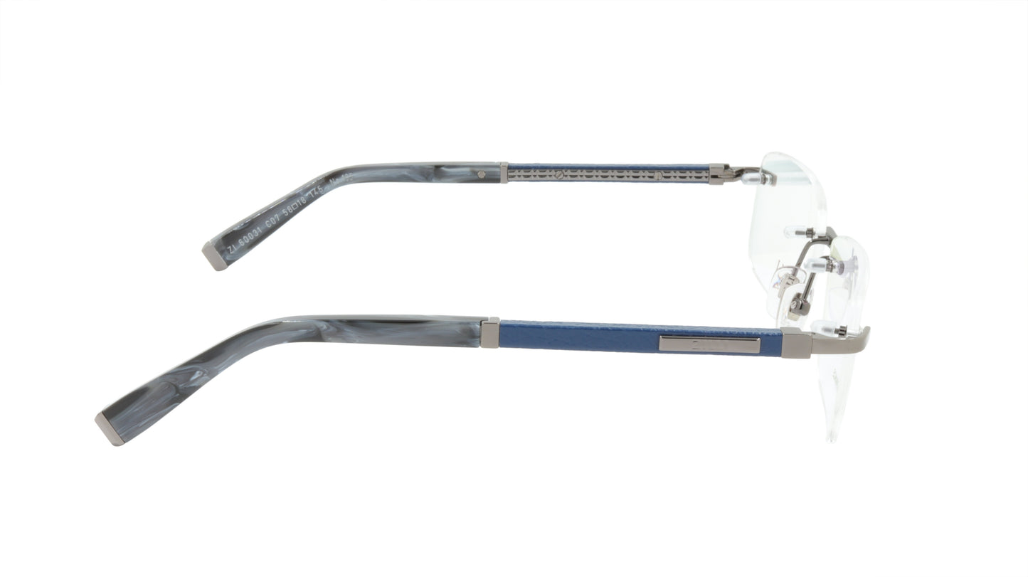 ZILLI Eyeglasses Frame Titanium Acetate Leather France Made ZI 60031 C07