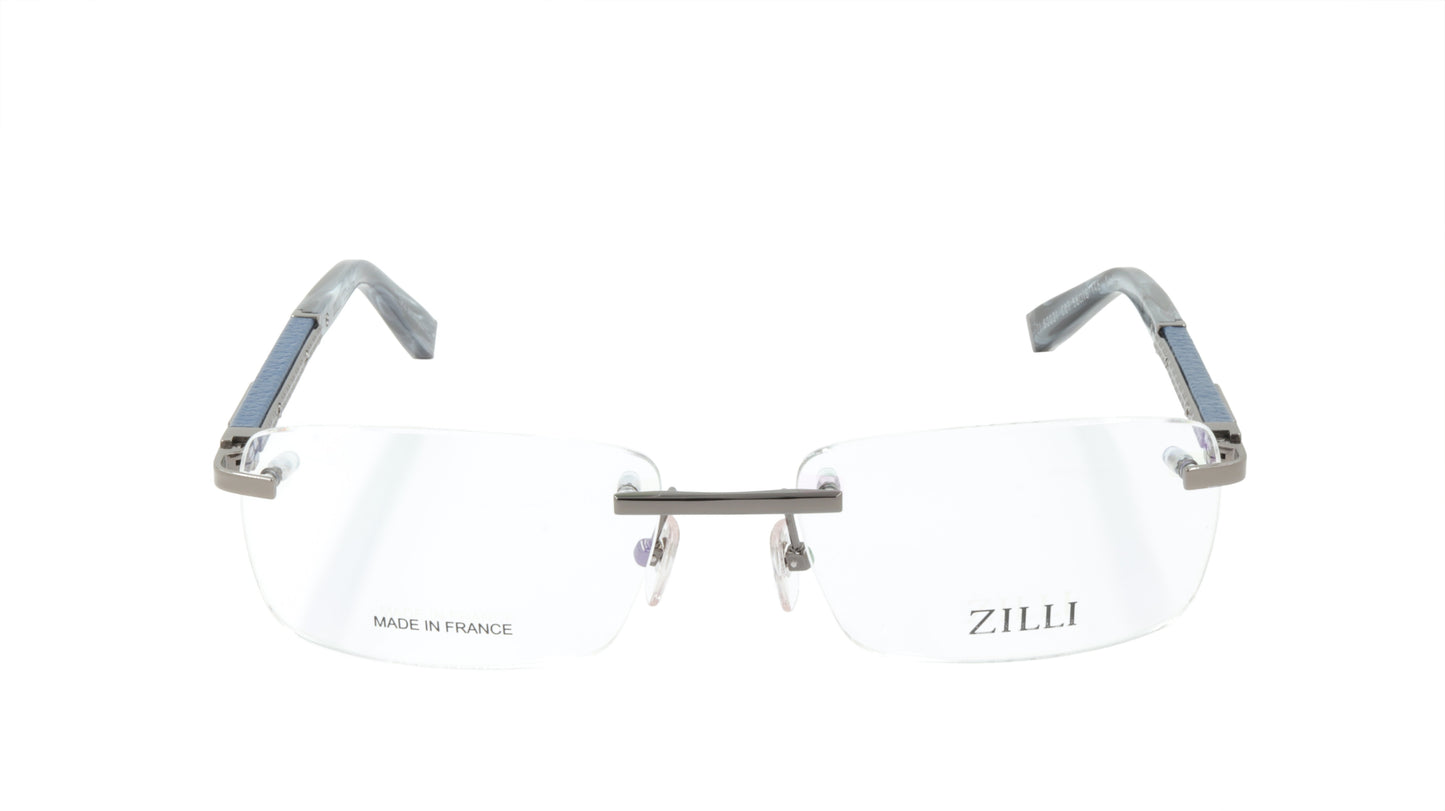 ZILLI Eyeglasses Frame Titanium Acetate Leather France Made ZI 60031 C07