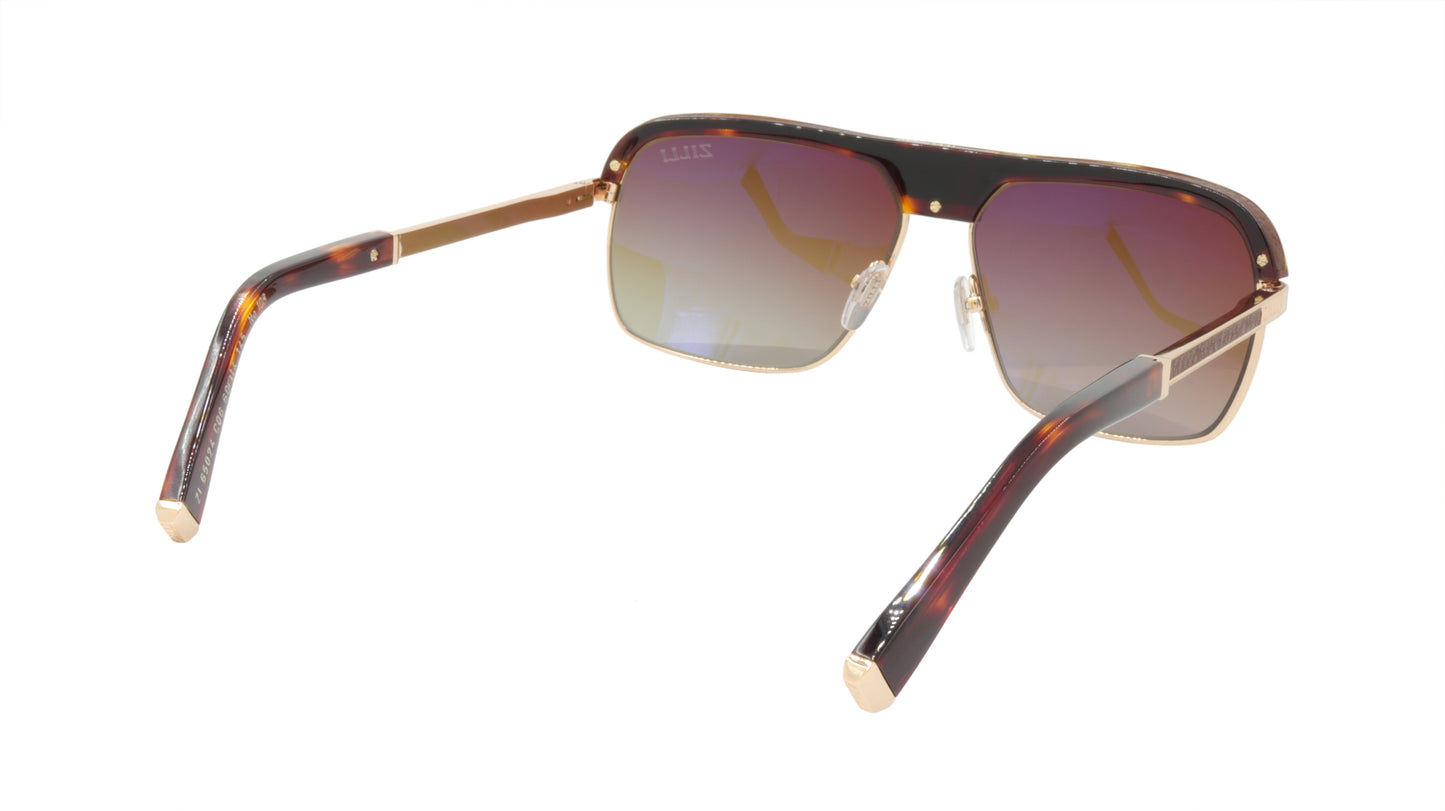 ZILLI Sunglasses Titanium Acetate Leather Polarized France Handmade ZI 65024 C06
