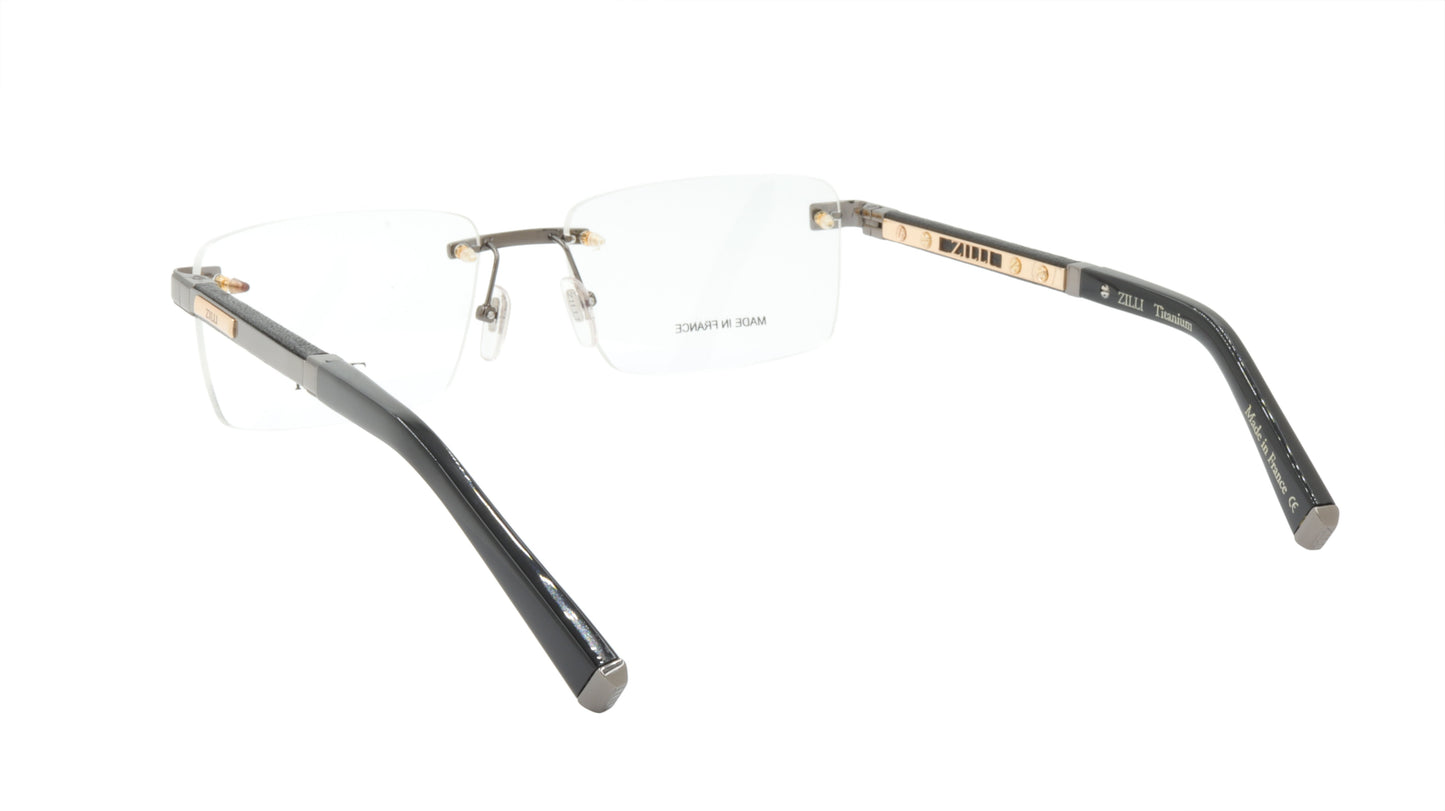 ZILLI Eyeglasses Frame Titanium Acetate Leather France Made ZI 60012 C03