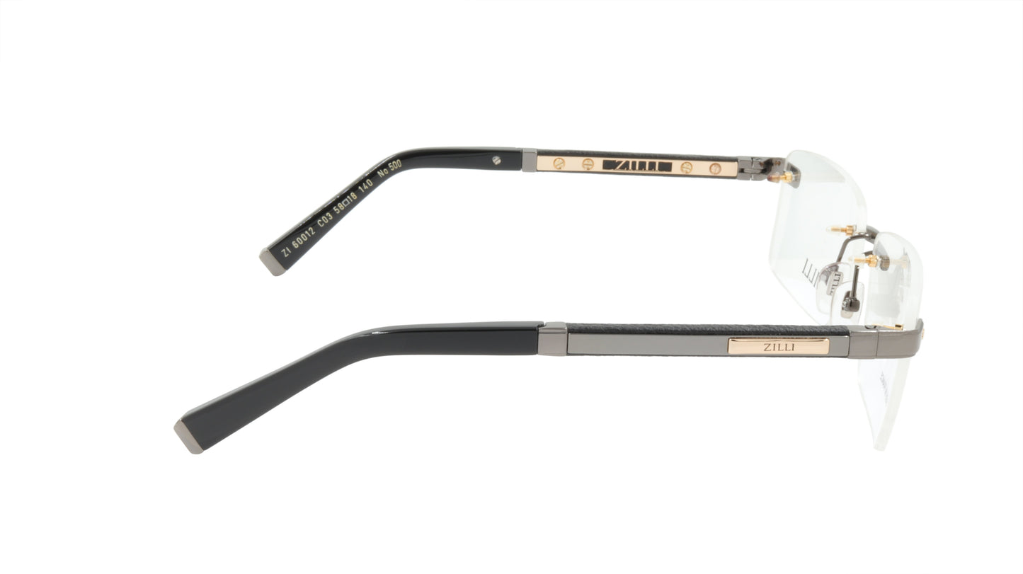 ZILLI Eyeglasses Frame Titanium Acetate Leather France Made ZI 60012 C03