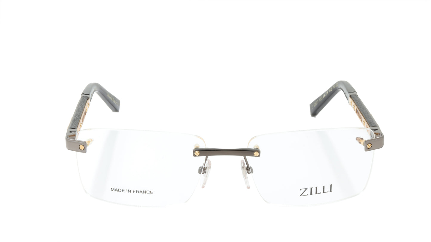 ZILLI Eyeglasses Frame Titanium Acetate Leather France Made ZI 60012 C03