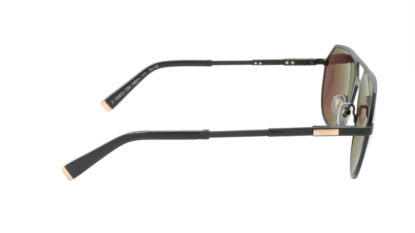ZILLI Sunglasses Titanium Acetate Leather Polarized France Handmade ZI 65023 C06