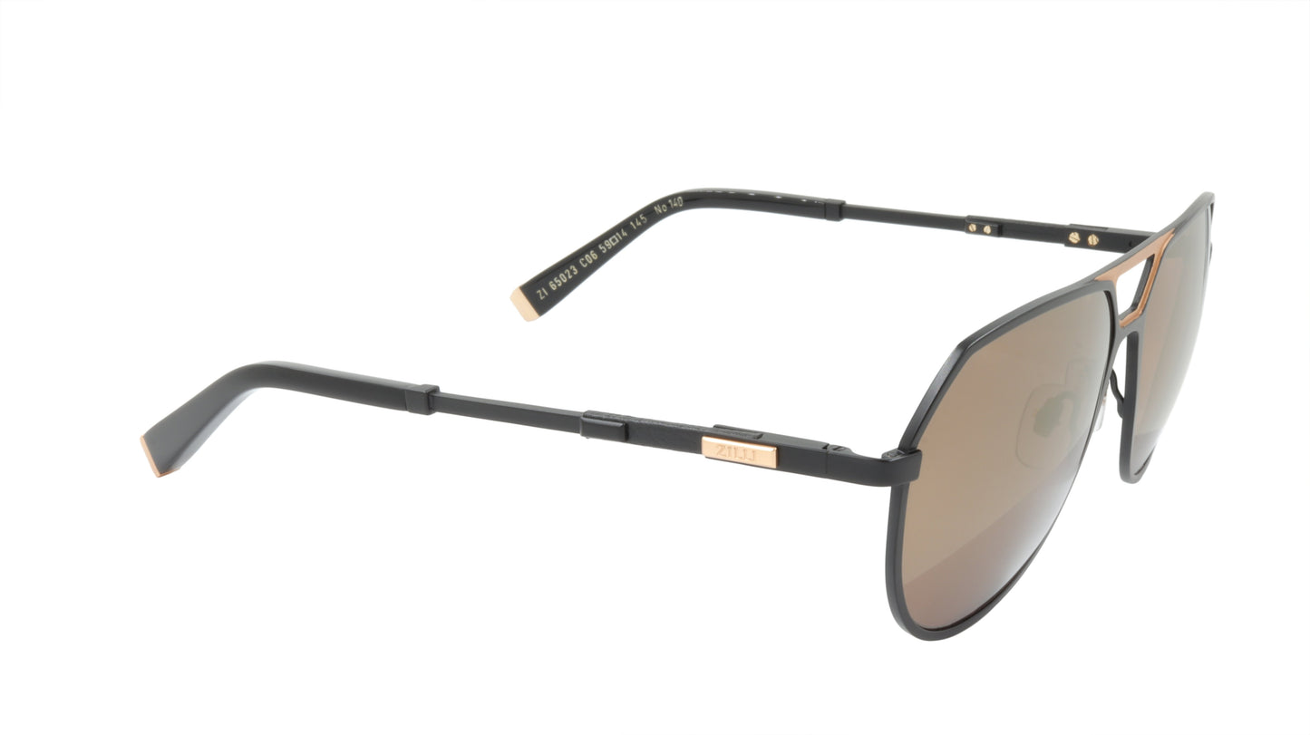 ZILLI Sunglasses Titanium Acetate Leather Polarized France Handmade ZI 65023 C06