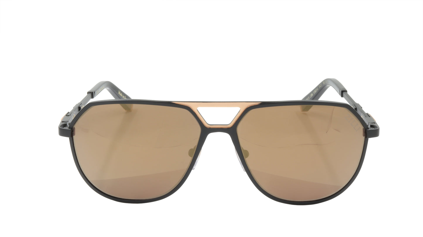 ZILLI Sunglasses Titanium Acetate Leather Polarized France Handmade ZI 65023 C06