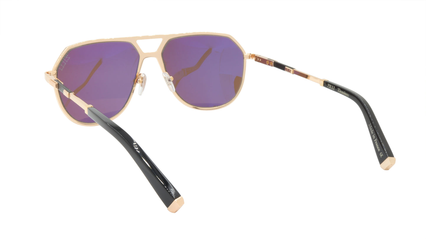 ZILLI Sunglasses Titanium Acetate Leather Polarized France Handmade ZI 65023 C07