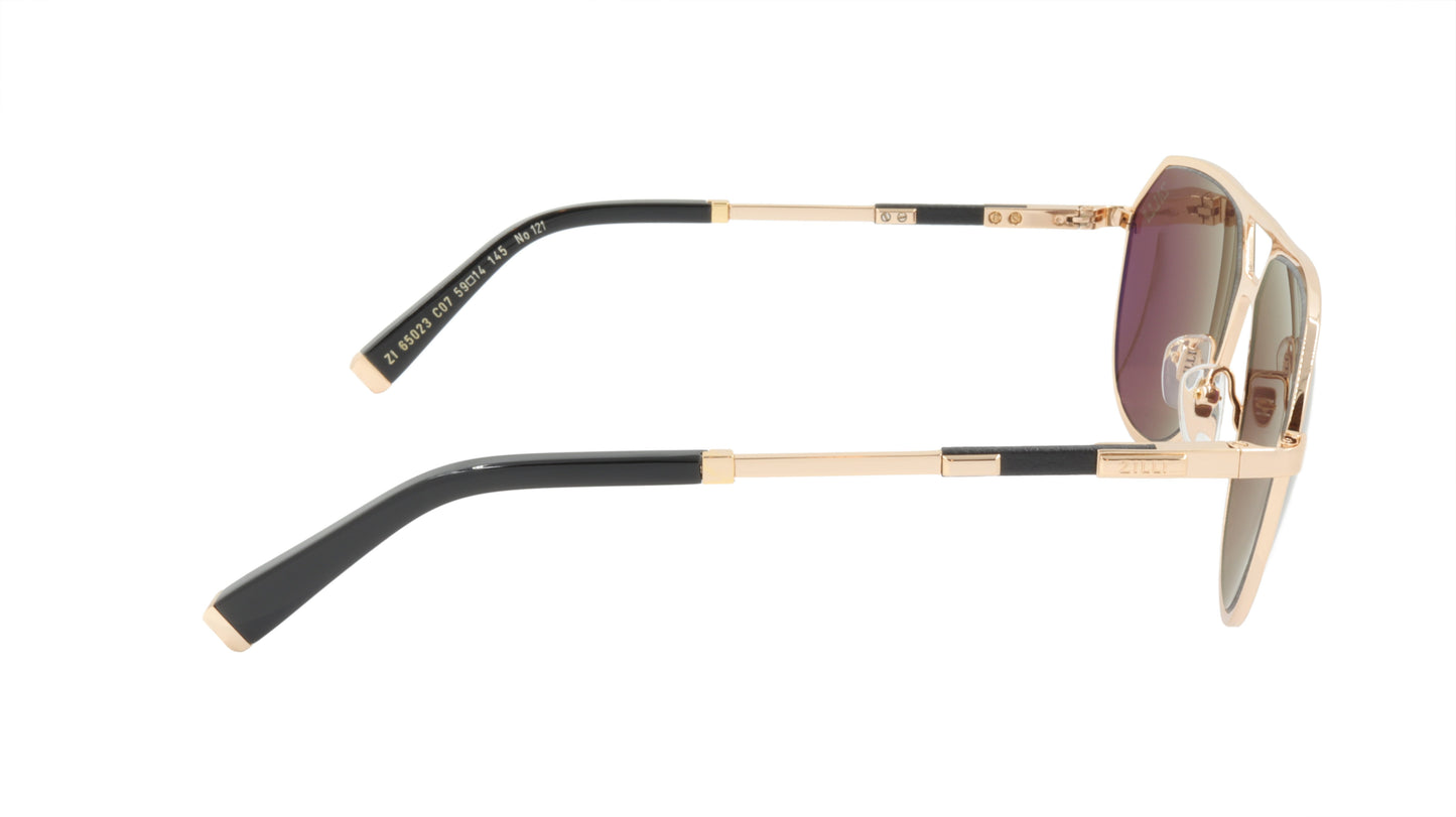 ZILLI Sunglasses Titanium Acetate Leather Polarized France Handmade ZI 65023 C07
