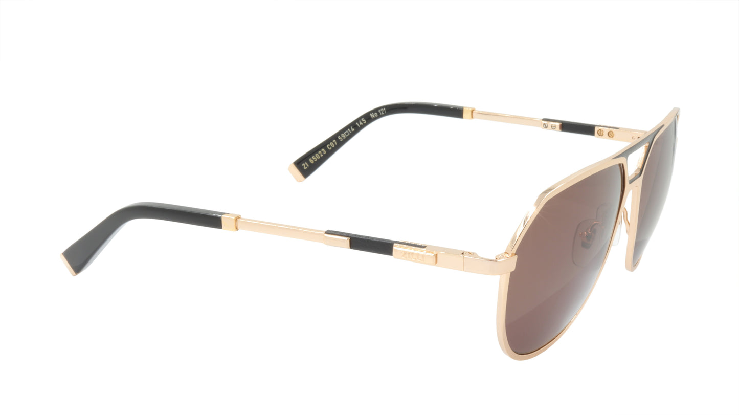 ZILLI Sunglasses Titanium Acetate Leather Polarized France Handmade ZI 65023 C07