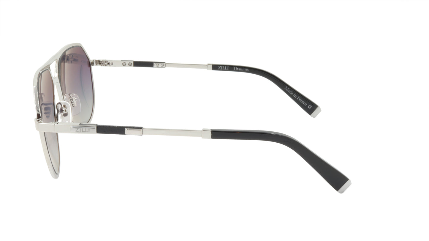 ZILLI Sunglasses Titanium Acetate Leather Polarized France Handmade ZI 65023 C08