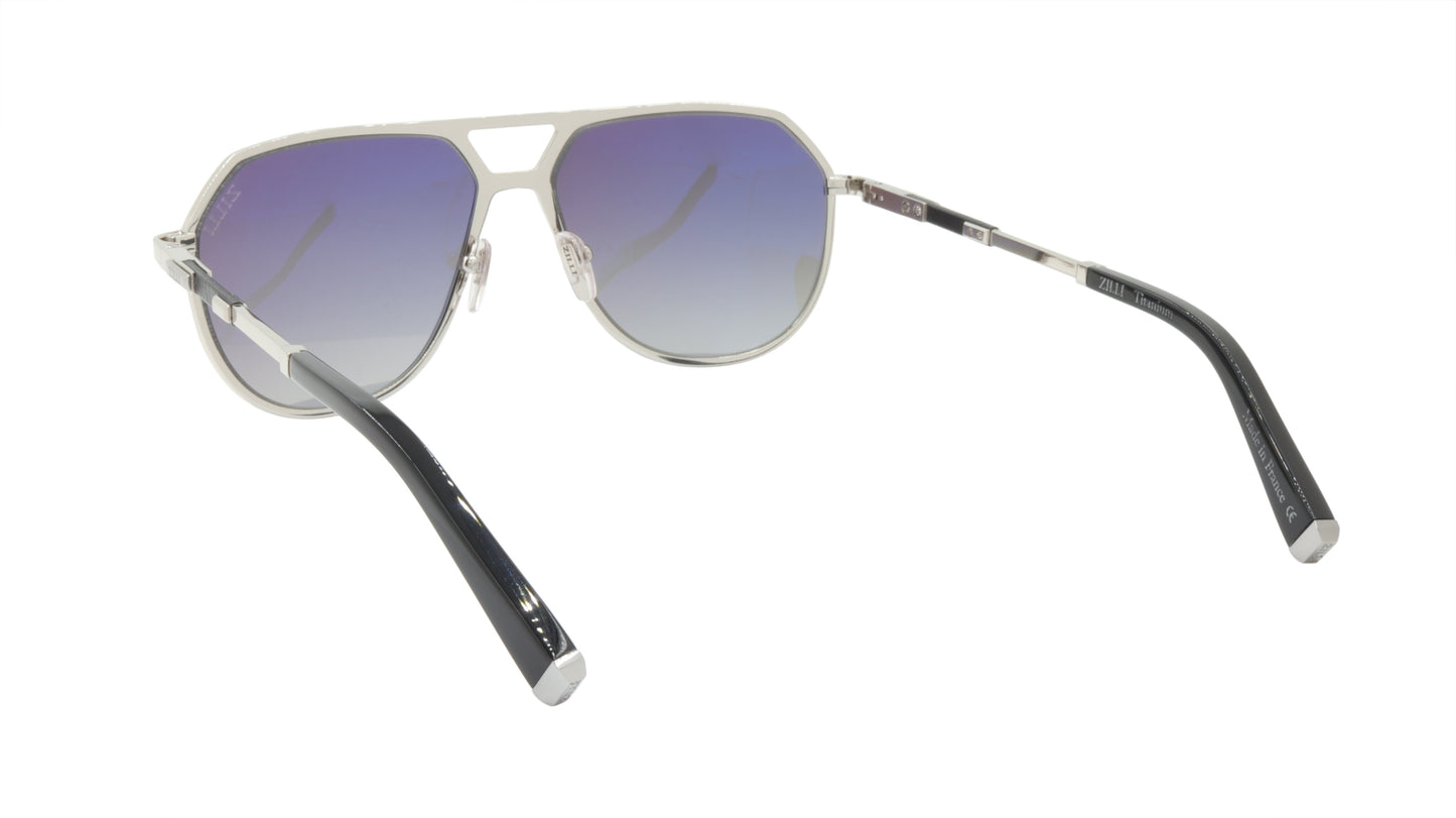 ZILLI Sunglasses Titanium Acetate Leather Polarized France Handmade ZI 65023 C08