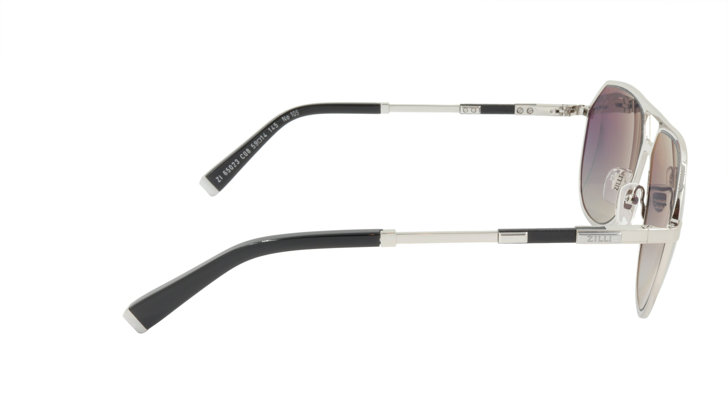 ZILLI Sunglasses Titanium Acetate Leather Polarized France Handmade ZI 65023 C08