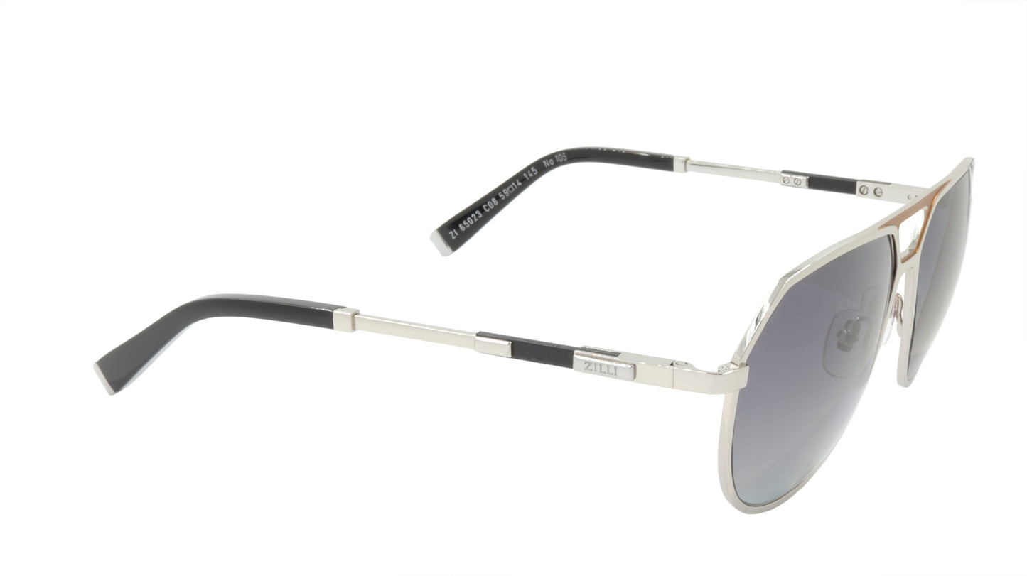 ZILLI Sunglasses Titanium Acetate Leather Polarized France Handmade ZI 65023 C08