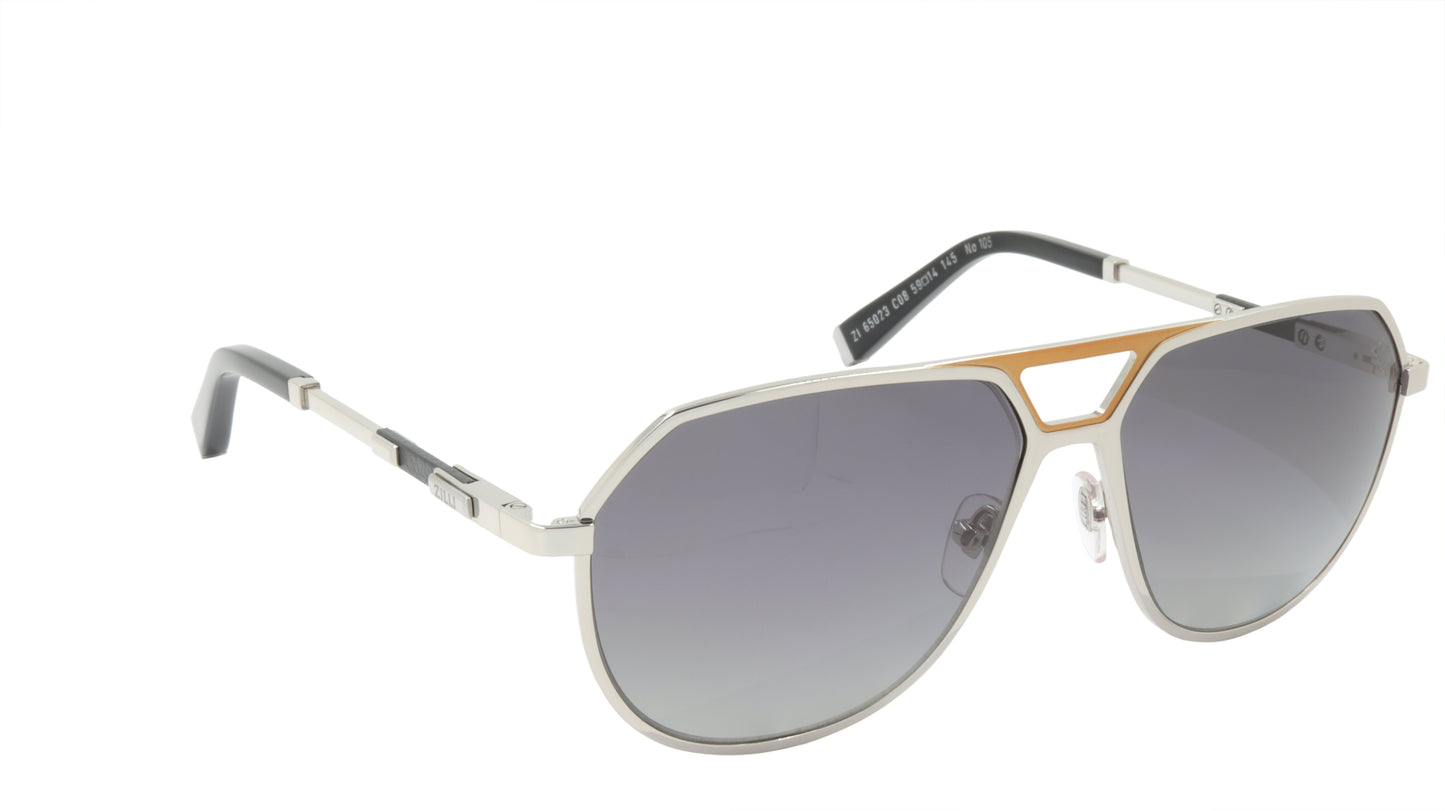 ZILLI Sunglasses Titanium Acetate Leather Polarized France Handmade ZI 65023 C08