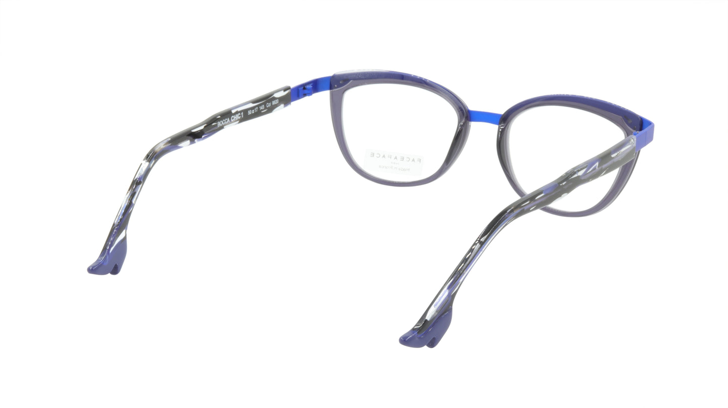 Face A Face Eyeglasses Frame BOCCA CHIC 1 Col. 9620 Acetate Dark Violet Mauve