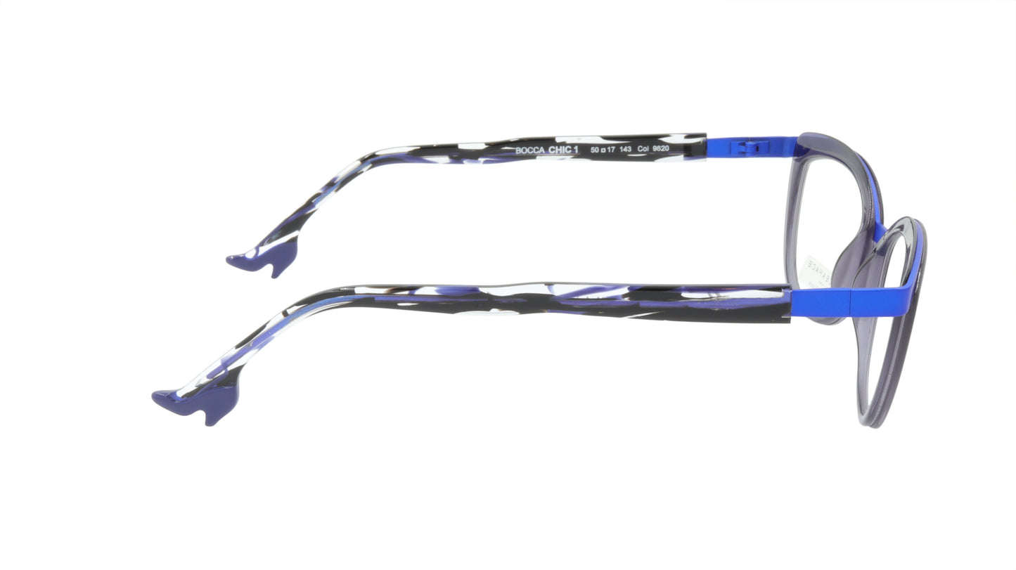 Face A Face Eyeglasses Frame BOCCA CHIC 1 Col. 9620 Acetate Dark Violet Mauve