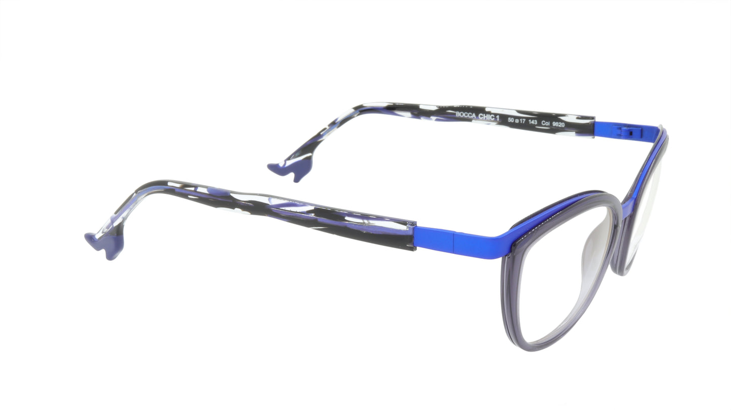 Face A Face Eyeglasses Frame BOCCA CHIC 1 Col. 9620 Acetate Dark Violet Mauve