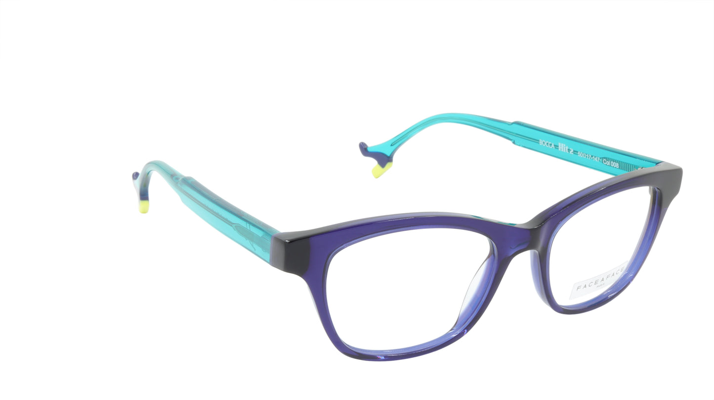 Face A Face Eyeglasses Frame BOCCA HIT 2 Col. 008 Acetate Ink Blue