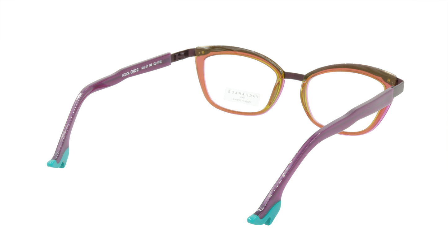 Face A Face Eyeglasses Frame BOCCA CHIC 2 Col. 9122 Acetate Electric Violet