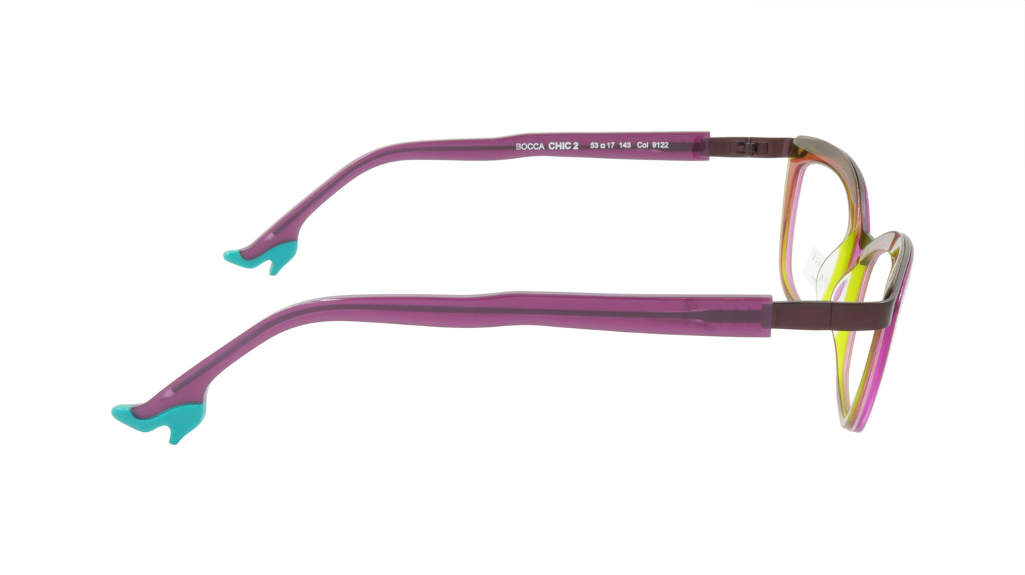 Face A Face Eyeglasses Frame BOCCA CHIC 2 Col. 9122 Acetate Electric Violet