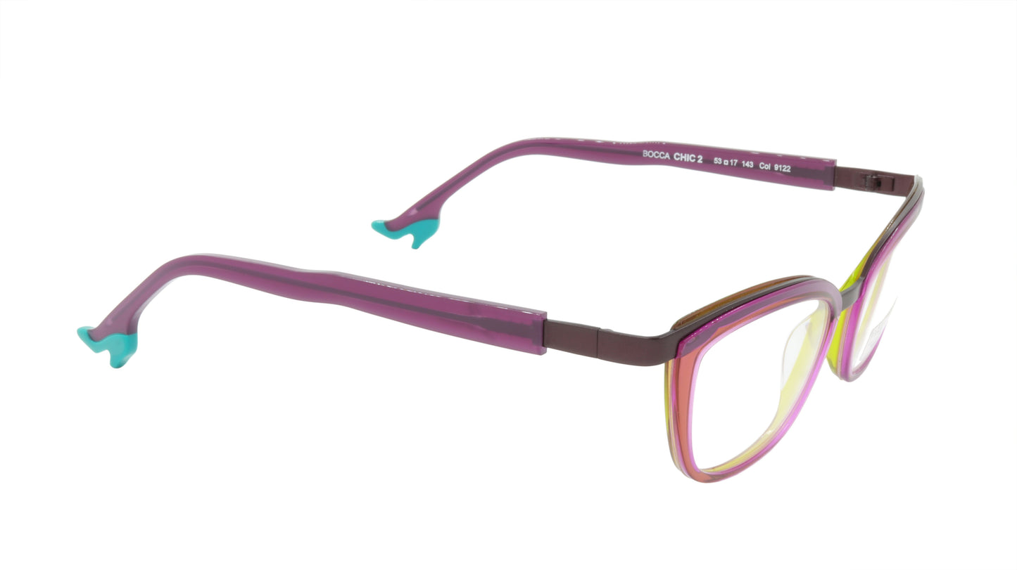 Face A Face Eyeglasses Frame BOCCA CHIC 2 Col. 9122 Acetate Electric Violet