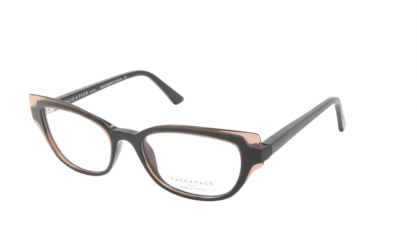 Face A Face Eyeglasses Frame HELLO 2 Col. 177 Acetate Black Opaque Nude
