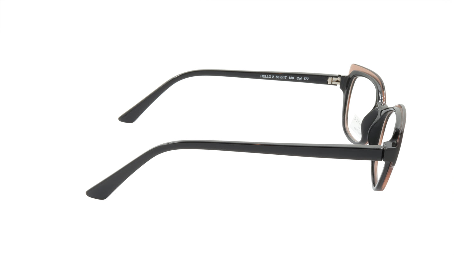 Face A Face Eyeglasses Frame HELLO 2 Col. 177 Acetate Black Opaque Nude