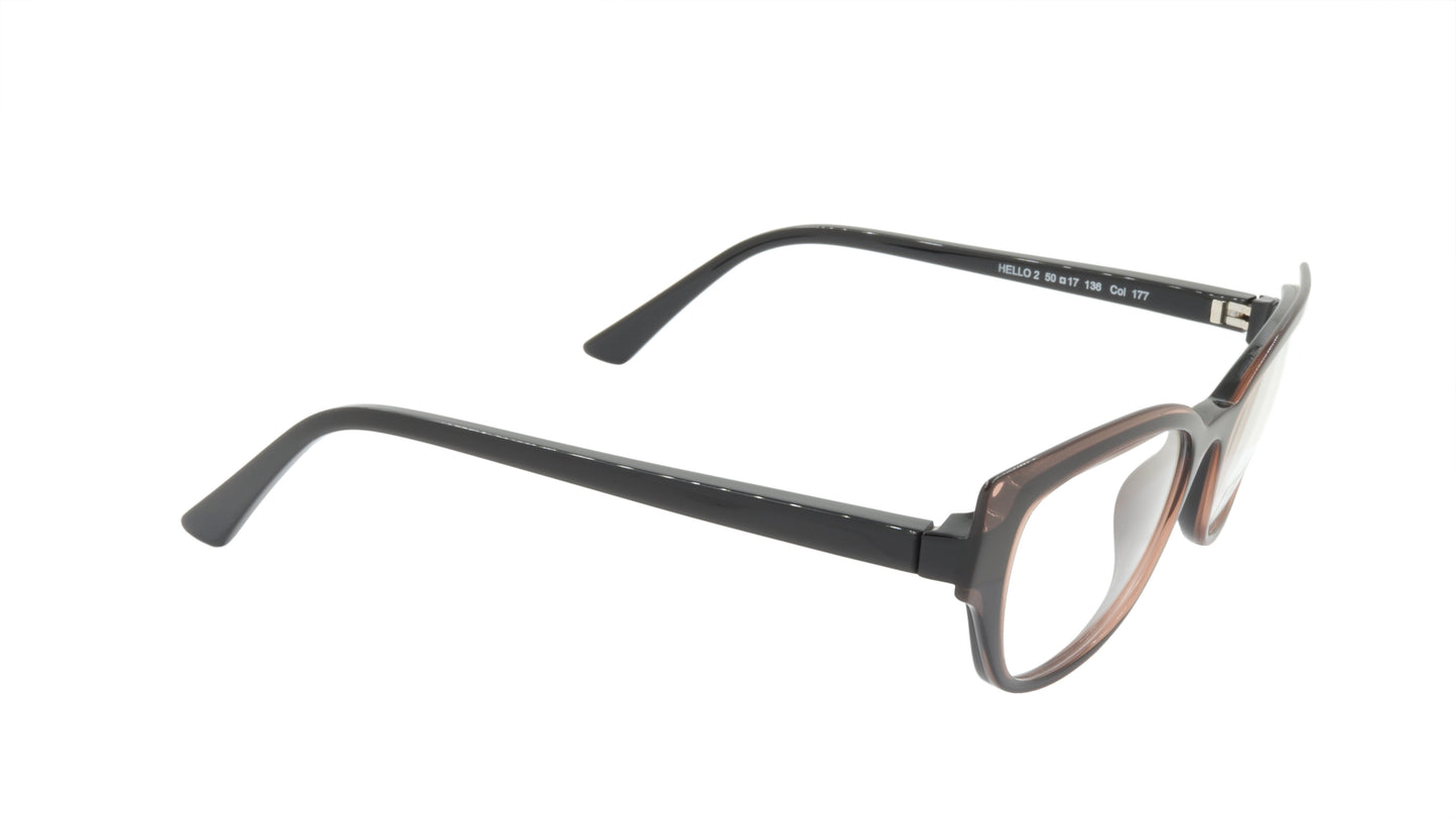 Face A Face Eyeglasses Frame HELLO 2 Col. 177 Acetate Black Opaque Nude