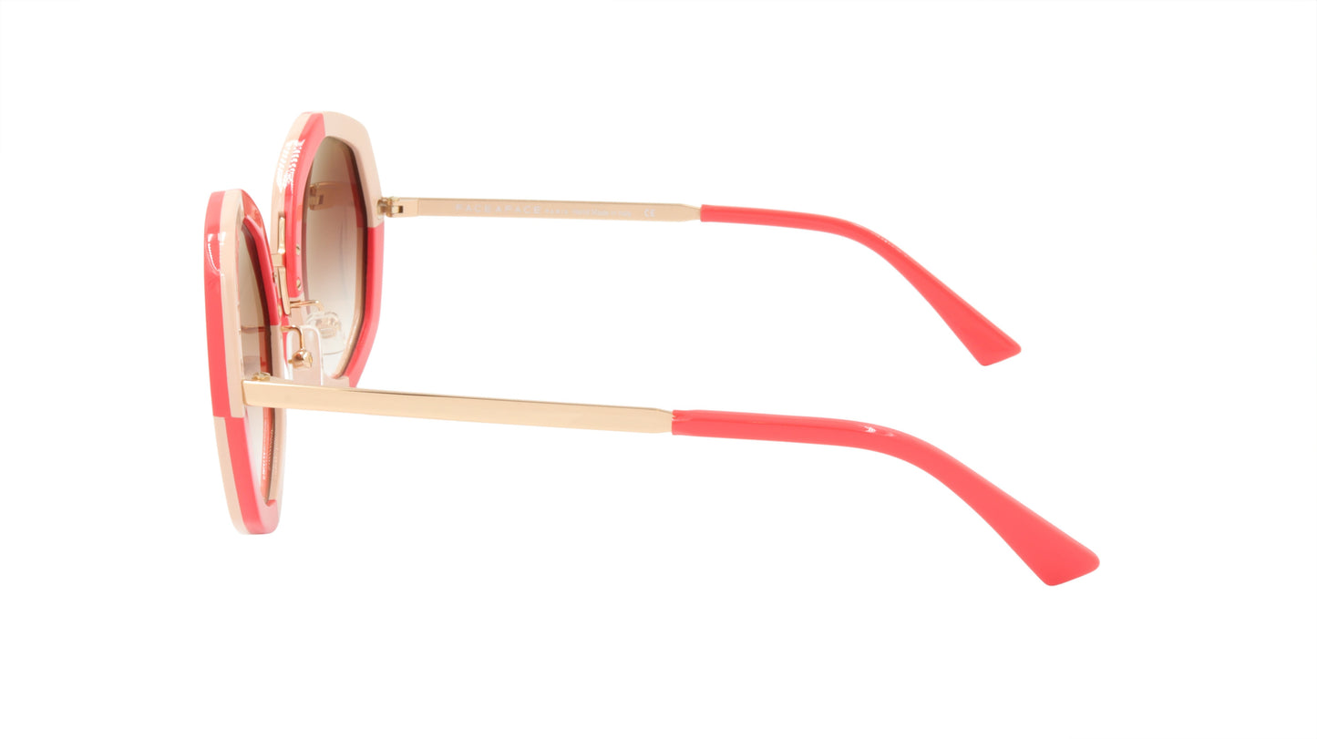 Face A Face Sunglasses Frame CHANCE 2 Col. 5563 Acetate Metal Nude Poppy Checker