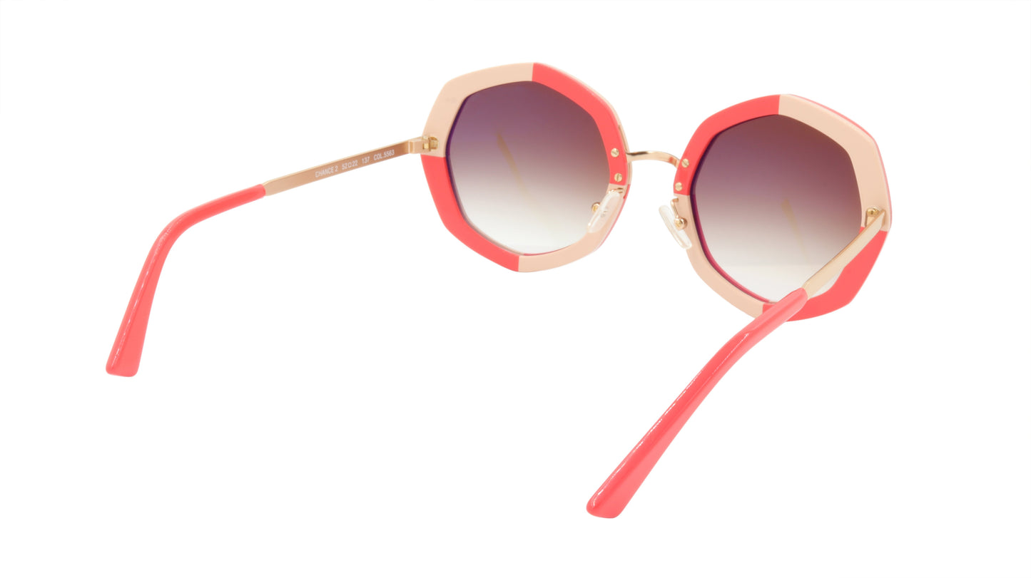 Face A Face Sunglasses Frame CHANCE 2 Col. 5563 Acetate Metal Nude Poppy Checker