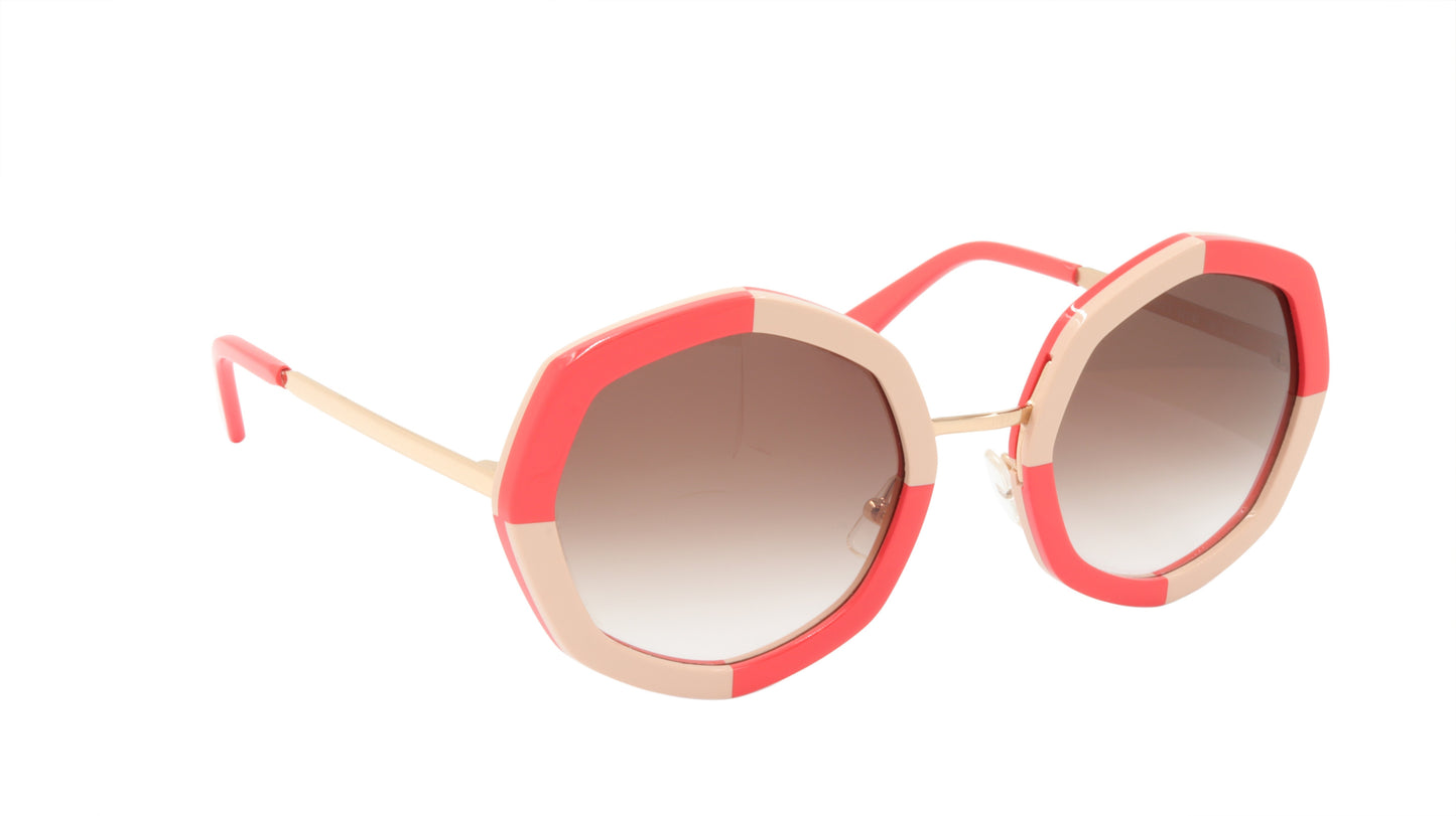Face A Face Sunglasses Frame CHANCE 2 Col. 5563 Acetate Metal Nude Poppy Checker