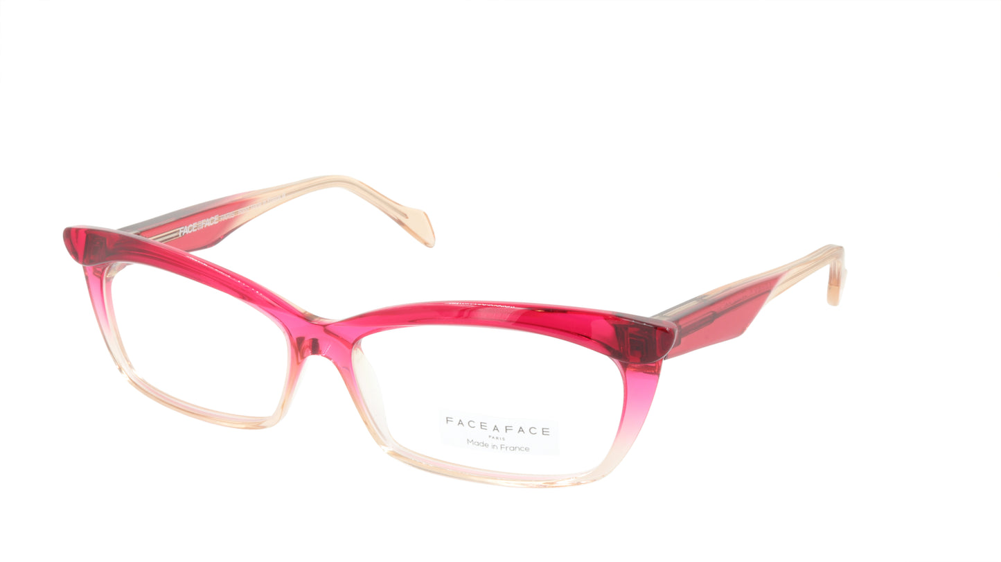 Face A Face Eyeglasses Frame EBONY 2 Col. 694 Acetate Transparent Rapberry Cream