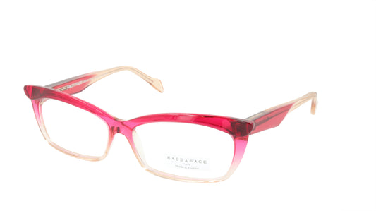 Face A Face Eyeglasses Frame EBONY 2 Col. 694 Acetate Transparent Rapberry Cream