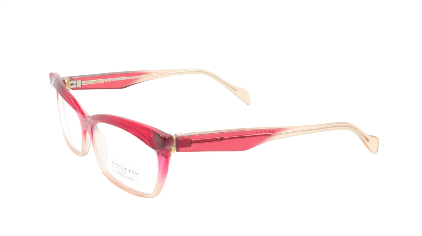 Face A Face Eyeglasses Frame EBONY 2 Col. 694 Acetate Transparent Rapberry Cream