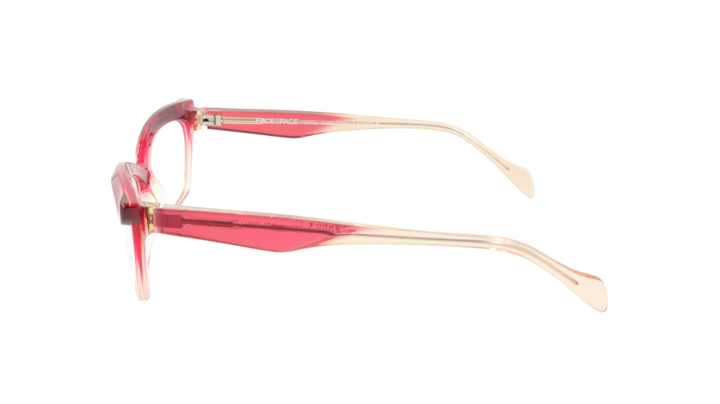 Face A Face Eyeglasses Frame EBONY 2 Col. 694 Acetate Transparent Rapberry Cream