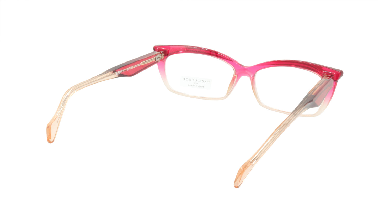 Face A Face Eyeglasses Frame EBONY 2 Col. 694 Acetate Transparent Rapberry Cream