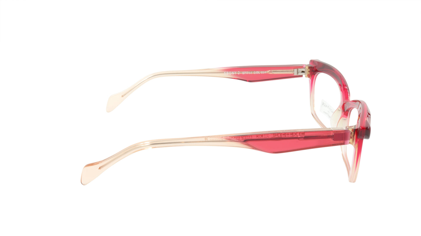 Face A Face Eyeglasses Frame EBONY 2 Col. 694 Acetate Transparent Rapberry Cream