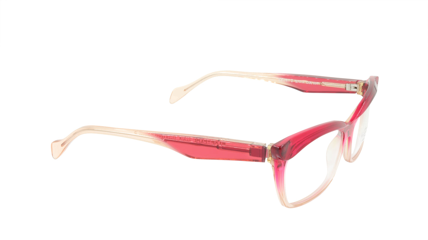 Face A Face Eyeglasses Frame EBONY 2 Col. 694 Acetate Transparent Rapberry Cream