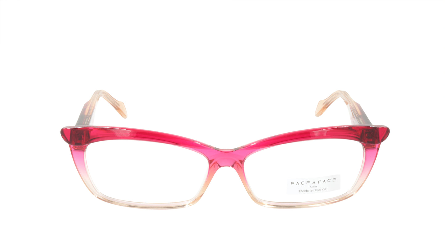 Face A Face Eyeglasses Frame EBONY 2 Col. 694 Acetate Transparent Rapberry Cream
