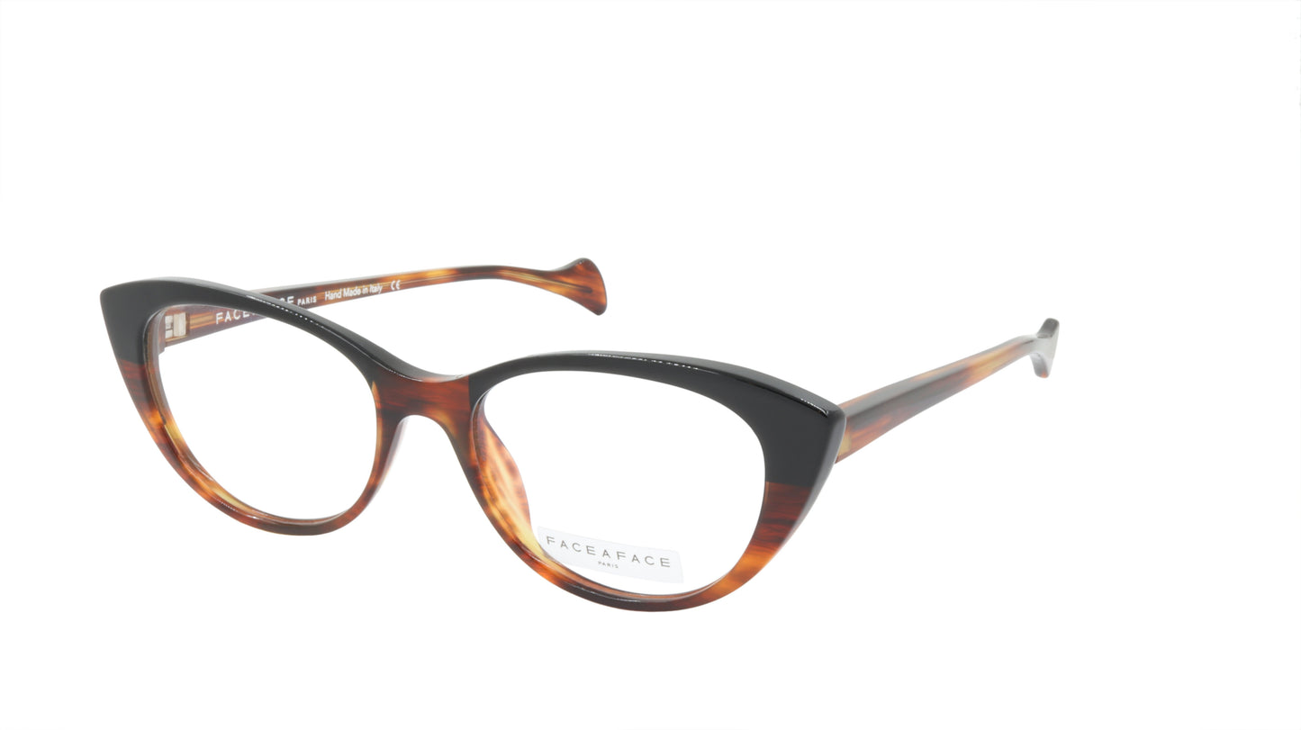 Face A Face Eyeglasses Frame SELMA 1 Col. 167 Acetate Brown Horn Black
