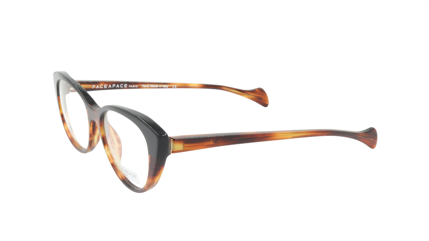 Face A Face Eyeglasses Frame SELMA 1 Col. 167 Acetate Brown Horn Black