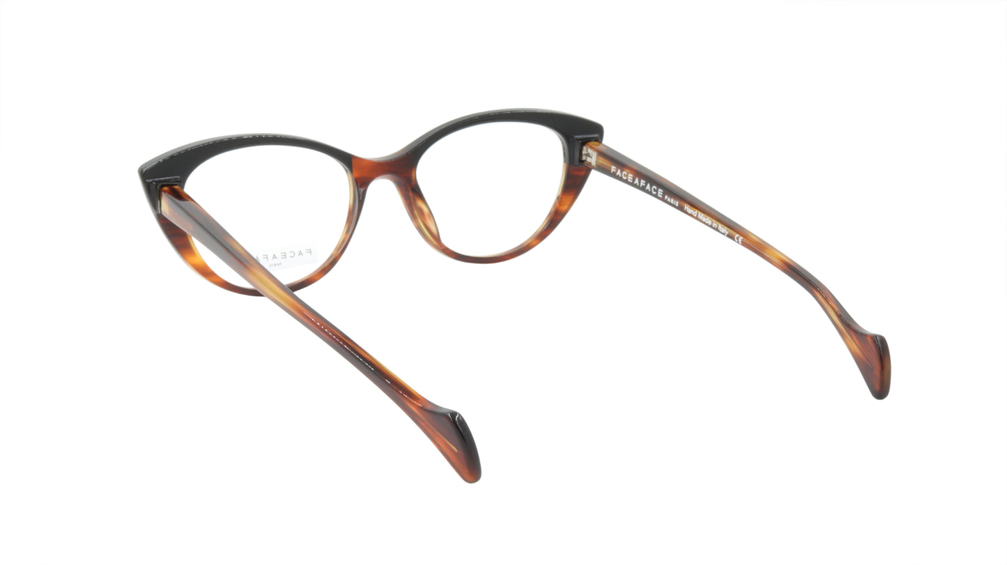 Face A Face Eyeglasses Frame SELMA 1 Col. 167 Acetate Brown Horn Black