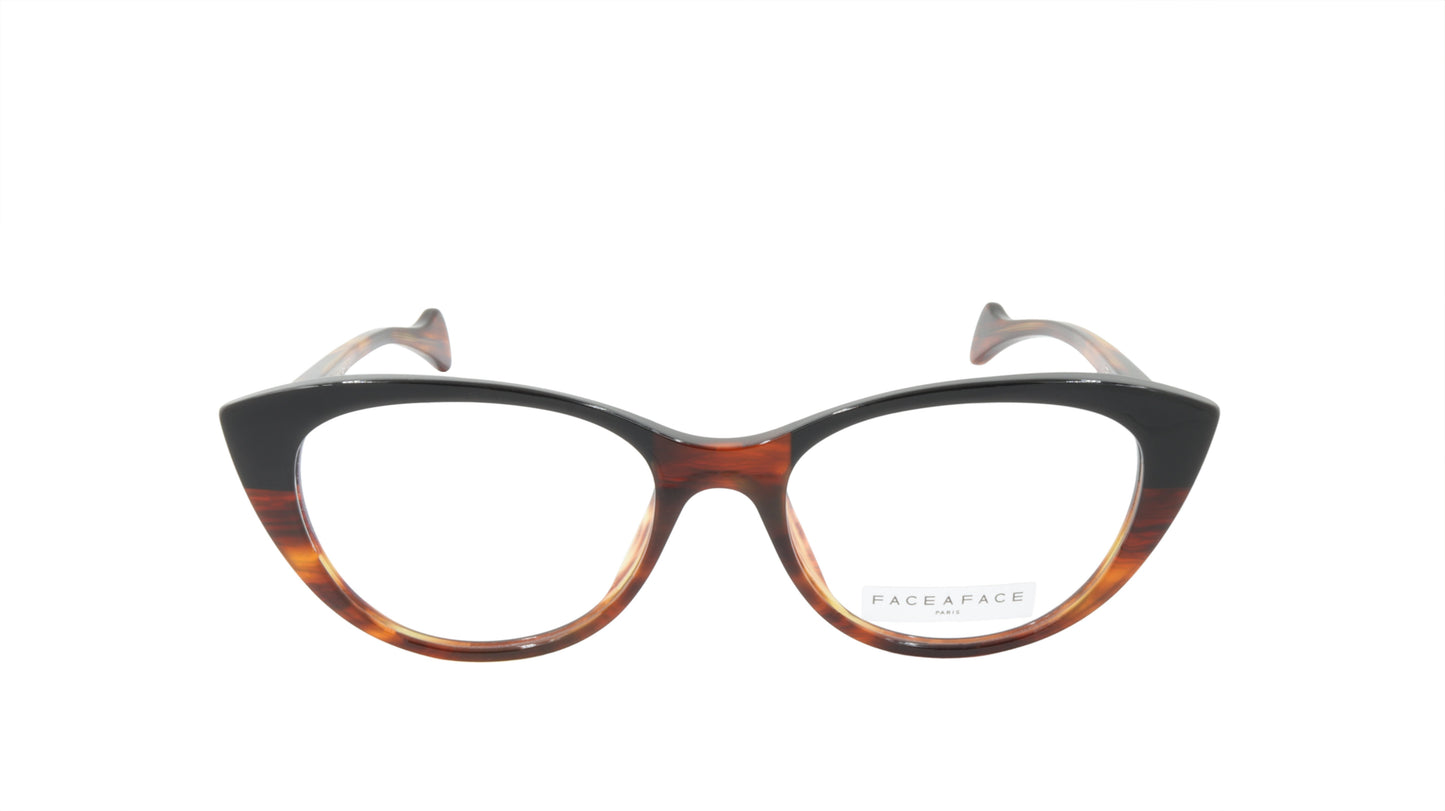 Face A Face Eyeglasses Frame SELMA 1 Col. 167 Acetate Brown Horn Black