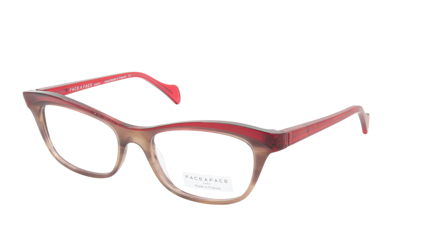 Face A Face Eyeglasses Frame GILDA 2 Col. 2036 Acetate Smoked Tortoise Raspberry