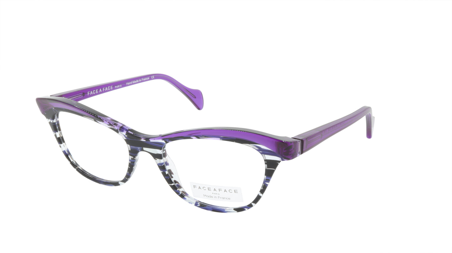 Face A Face Eyeglasses Frame GILDA 1 Col. 2014 Acetate Lines and Blue Light
