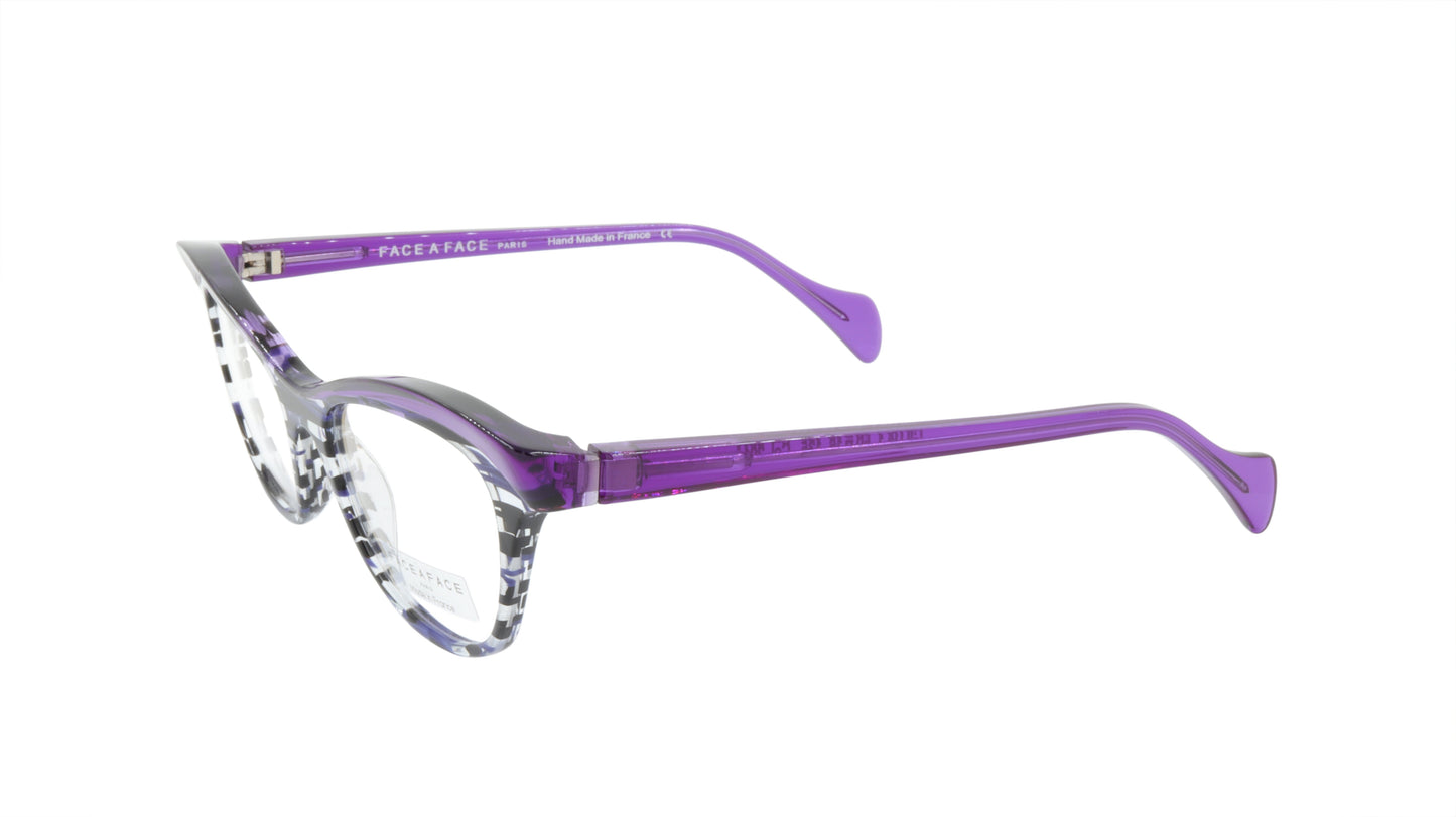 Face A Face Eyeglasses Frame GILDA 1 Col. 2014 Acetate Lines and Blue Light